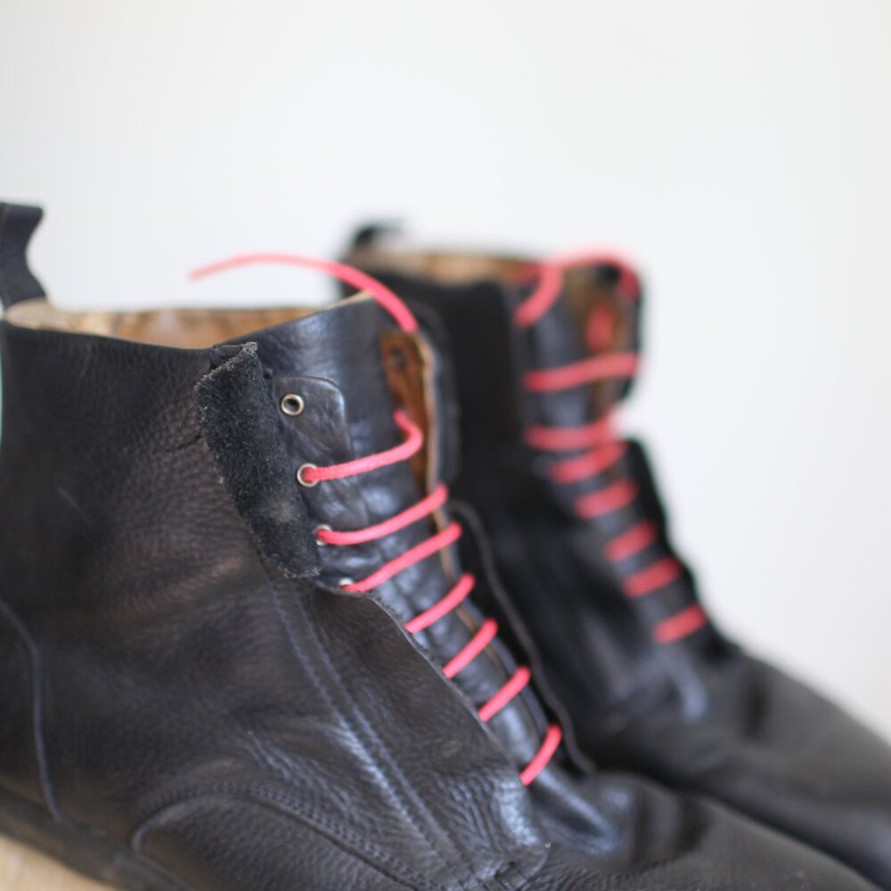 John Fluevog vintage black Leather lace up ankle Boots mens 11 - Picture 5 of 11